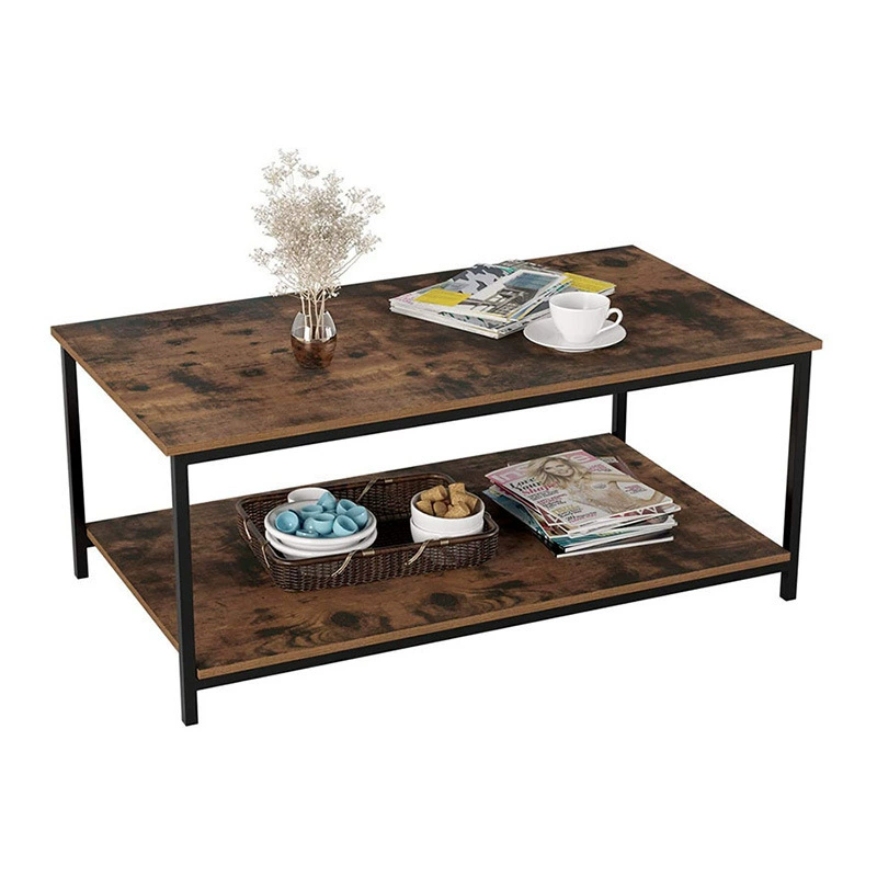 Журнальный столик со стойкой для хранения для гостиной Двухслойный журнальный столик Подставка под телевизор Боковой журнальный столик доступен для дома и офиса