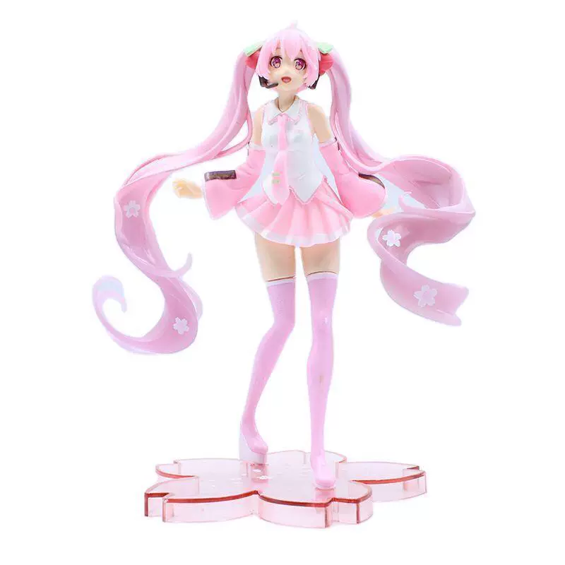 Фигурка (Hatsune Miku) Q-версия розовая сакура, украшение-торт, коллекционная, 0,5 кг