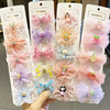 Children's hairgrip with bow, set, cloth, tape, hairpins, hair accessory, no hair damage