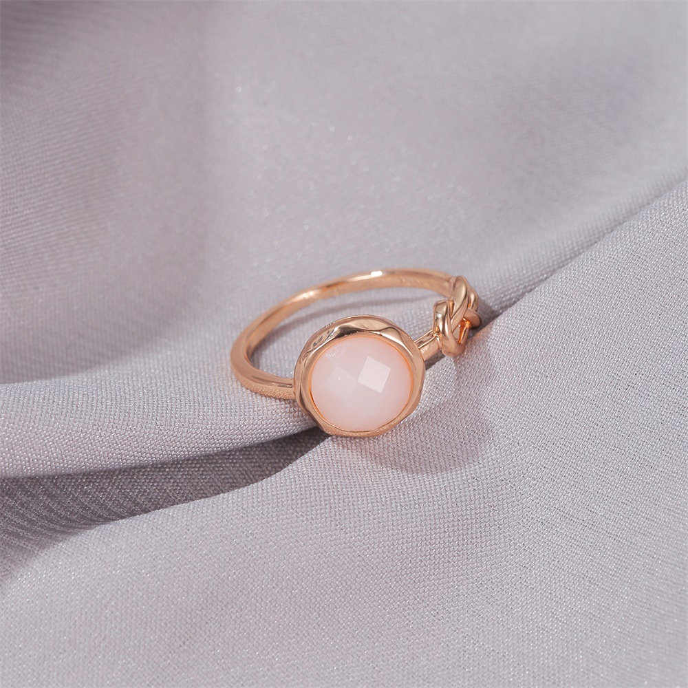 Korea Sweet Knotted Ring Small Fragrance Style Simple Opal Ring Cute Wild Tail Ring Girlfriends Wholesale Nihaojewelry display picture 2