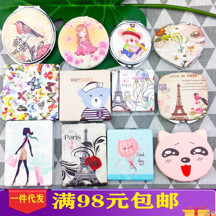 化妝鏡外貿尾單國外流行鏡子化妝鏡便攜隨身小鏡子折疊鏡梳妝鏡