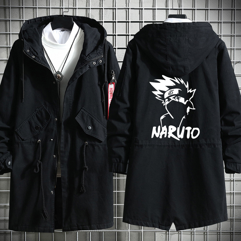 Naruto sasuke yuzhibo familia kakashi dibujos animados otoño e invierno grueso hombres y mujeres estudiante pareja gabardina image 19