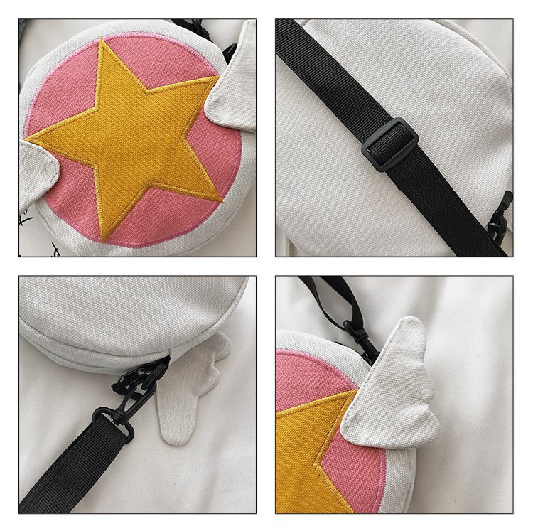 Japanese Fashion New   Cute Cartoon Magic Sakura Canvas Shoulder Bag Girl Cute Funny Purse  Wholesale display picture 40