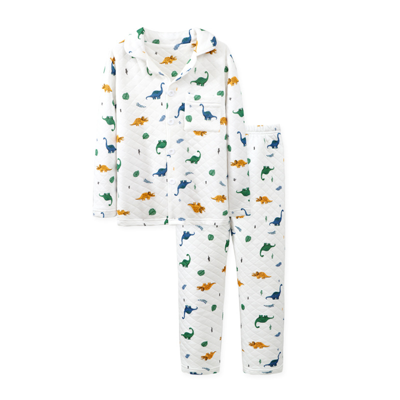 가을과 겨울 어린이 집 옷 클래스 부모 키스 소년면 따뜻한 잠옷 공기 면 2 조각 세트 국경 도매