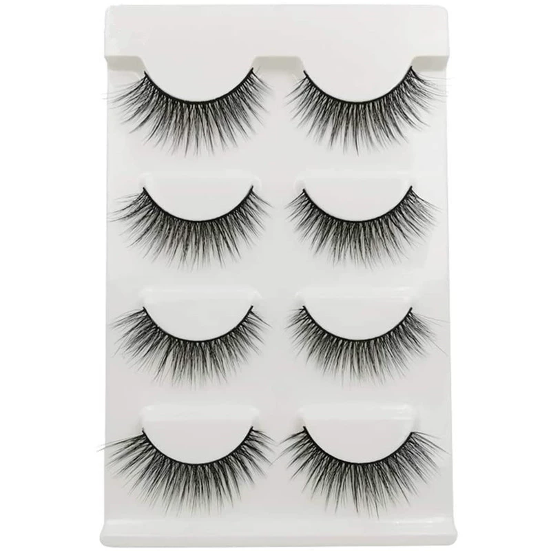 4对 仿水貂毛假睫毛 立体眼睫毛 Faux Mink Lashes For Extension