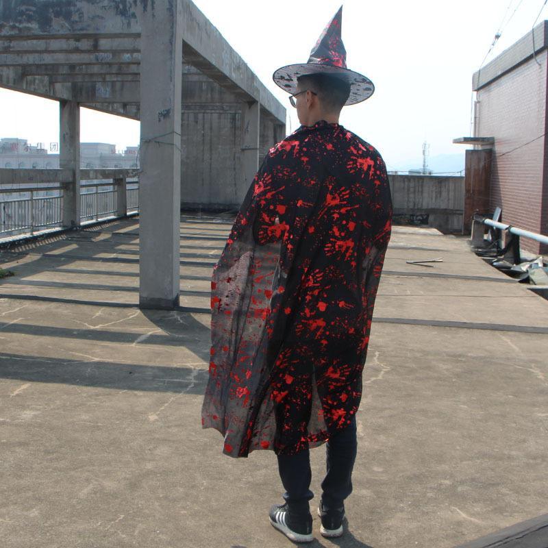 萬聖節服裝cosplay成人女巫披風彩金鬥篷演出服化妝舞會女巫衣服