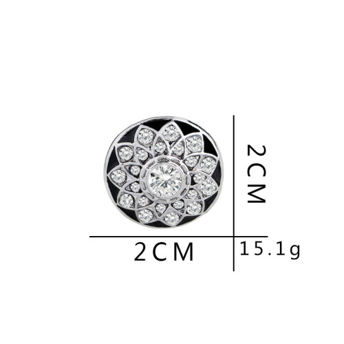 Wish Hot Selling European and American Fashion Personalized Snowflake Diamond Geometric Round Cufflinks and Cuff Pins Factory Direct Sales Accessories