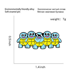 可愛卡通幽默藍色烏龜胸針 兒童節禮物墨鏡烏龜徽章 搞笑背包飾品
