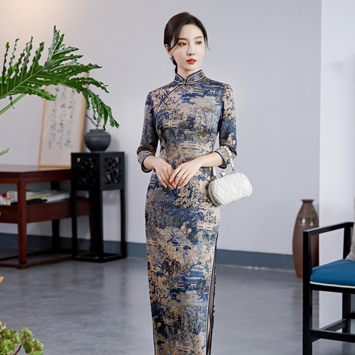 Chinese Dress Qipao for women Cheongsam a piece of Cheongsam ress with large size Robes chinoises