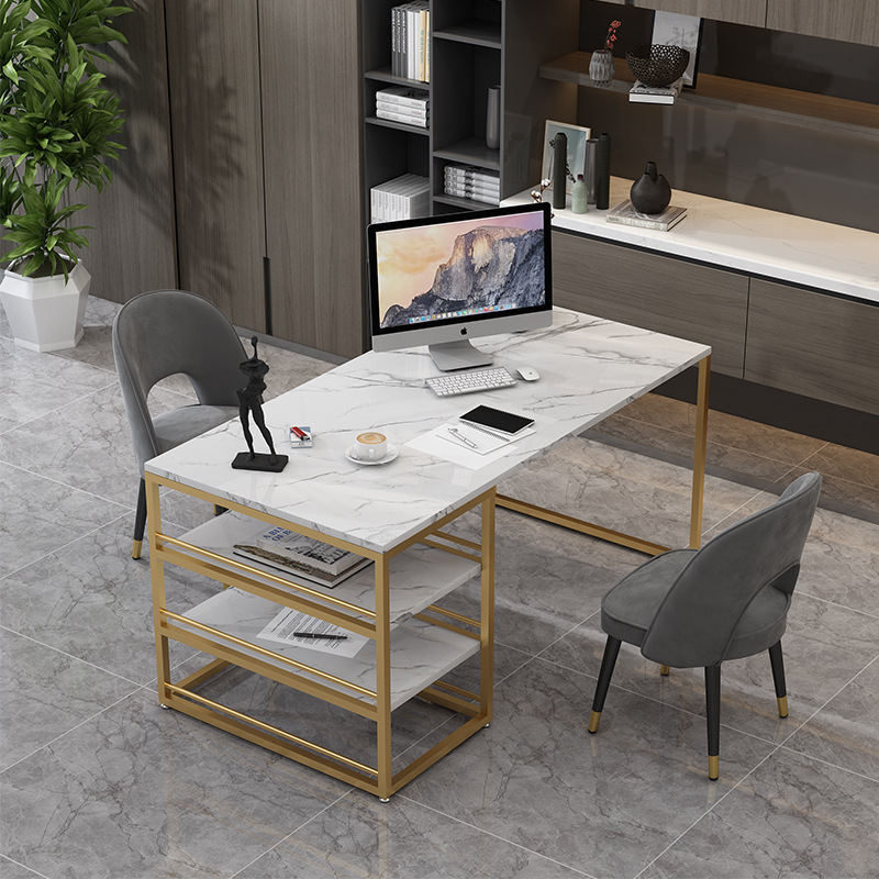 Nordic Double-Layer Storage Marble Computer Desk Home Bedroom Single Writing Desk Designer Desktop Computer Desk Nordic Double-Layer Storage Marble Computer Desk Home Bedroom Single Writing Desk Designer Desktop Computer Desk