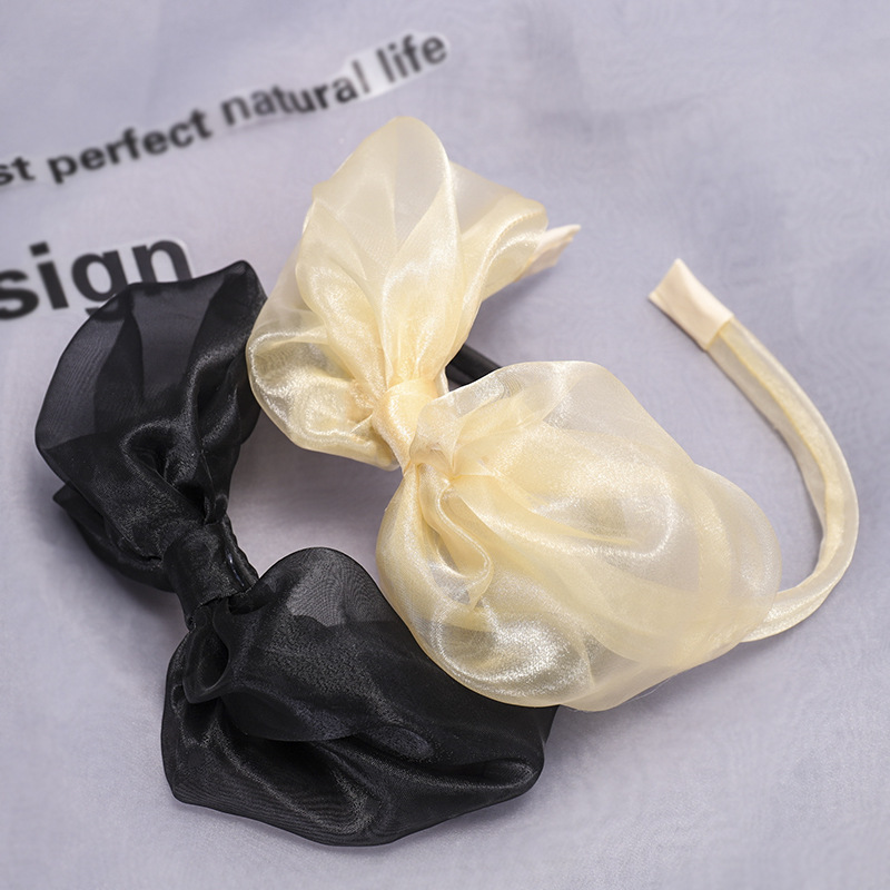 New Fashion Bright Silk Gauze Big Bow Tie Cheap Headband Wholesale display picture 6