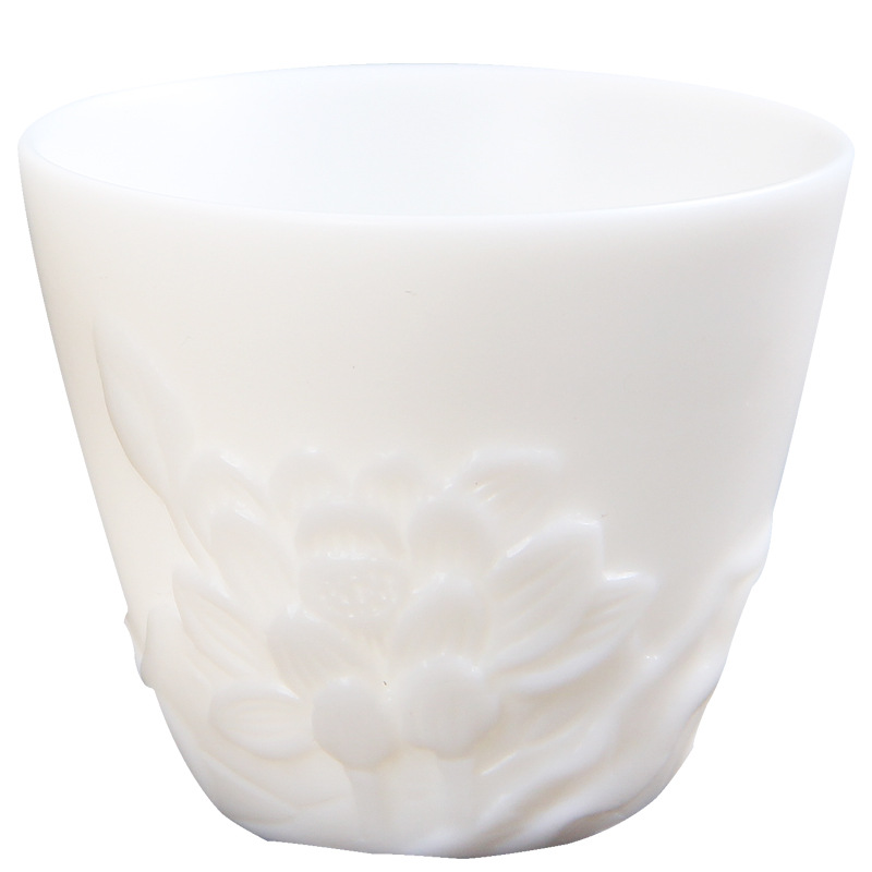 Winjiang dehua porcelana blanca Kung Fu taza de té oveja grasa Jade taza de té hecha a mano cerámica pequeña taza de té hogar taza individual