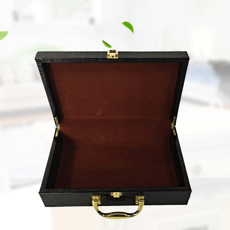 厂家批发皮盒皮具通用双拉包装盒PU皮手提礼品盒丝巾盒一件起批