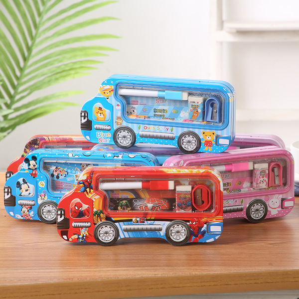 Cartoon double-layer pencil case for students