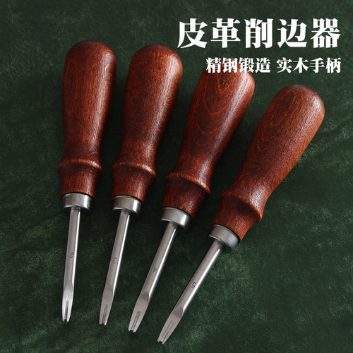 Stainless steel blade is quite sharp, red solid wood handle edger, leather edger, hard leather available 4977
