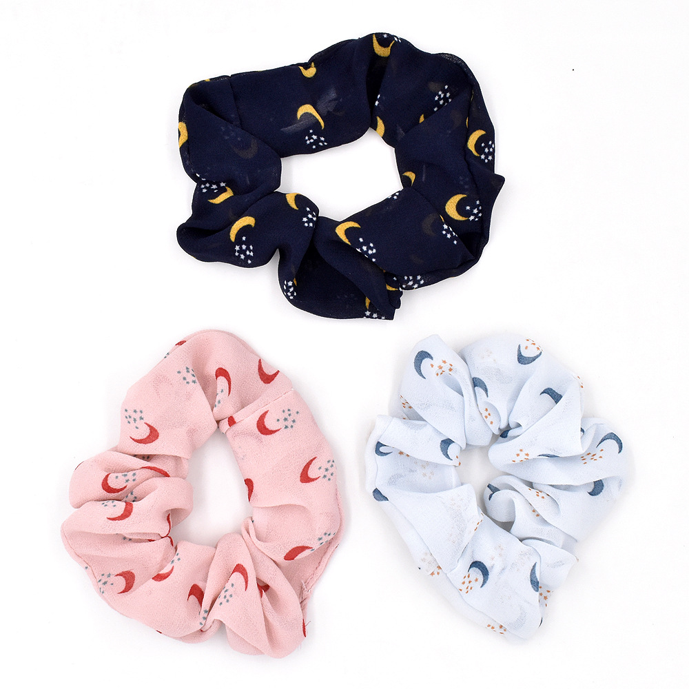 Korea Girl Moon Hair Tie Fabric Chiffon Ponytail Rubber Band Head Rope Hair Tie Wholesale display picture 6