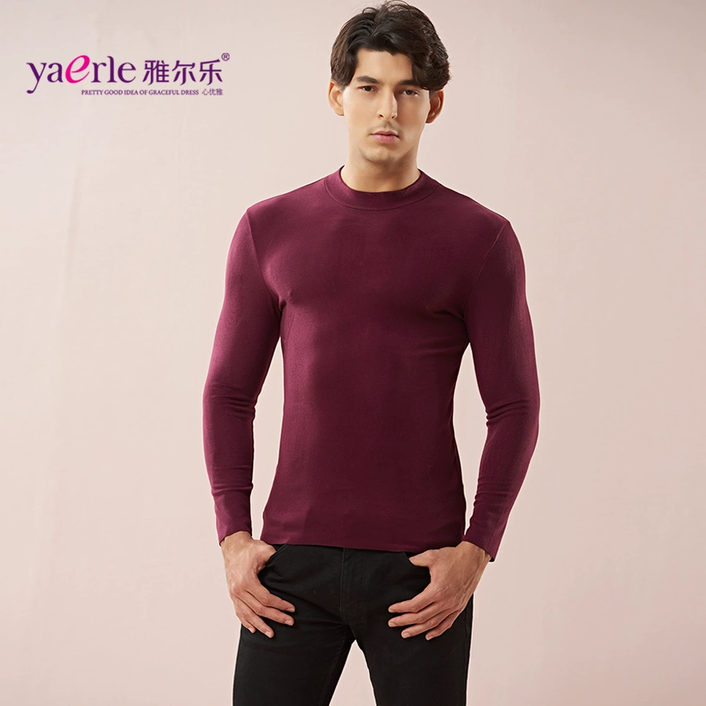 Yaerle Thermal Underwear Men's Single-piece Constant Temperature Heating Brushed Medium Thick Half-Turtle Collar Cotton Sweater Basement Autumn Clothes