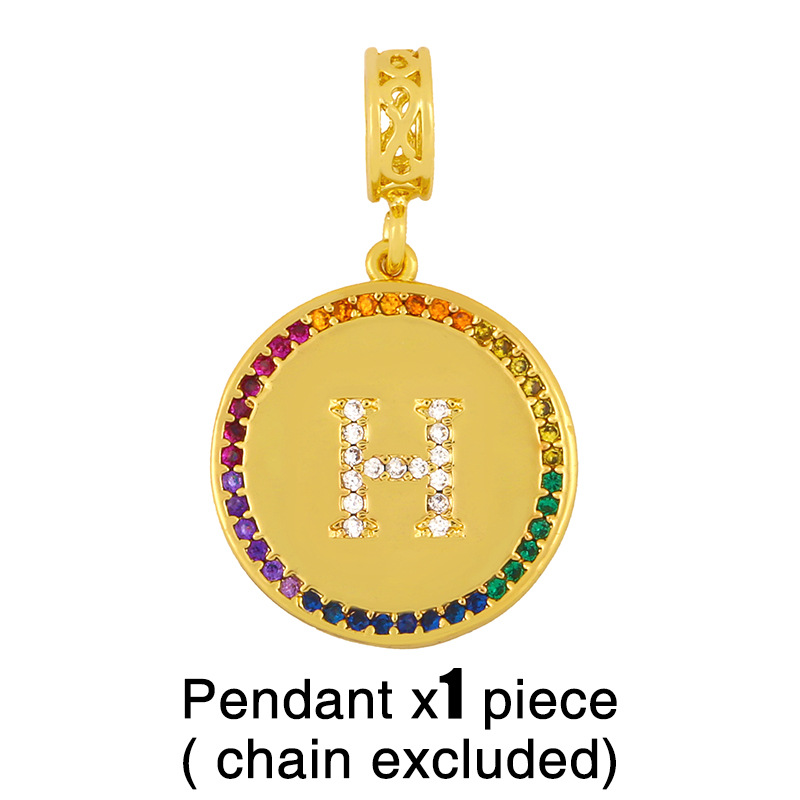 Vente Chaude Mode Plaque Ronde 26 Lettres Pendentif Collier En Gros display picture 35