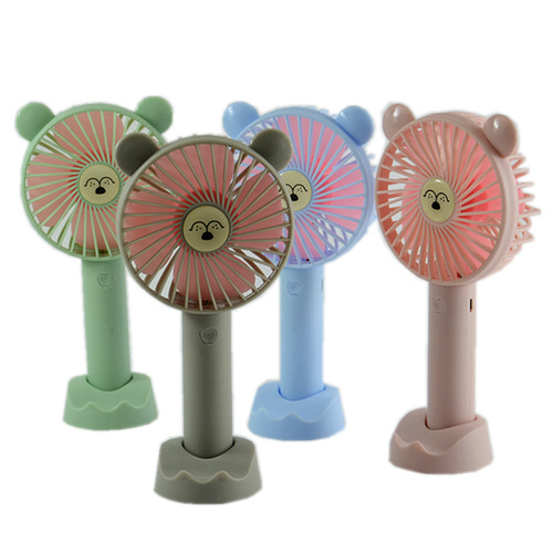 USB rechargeable handheld small fan desktop mobile phone holder cartoon fan hot-selling fan gift customization