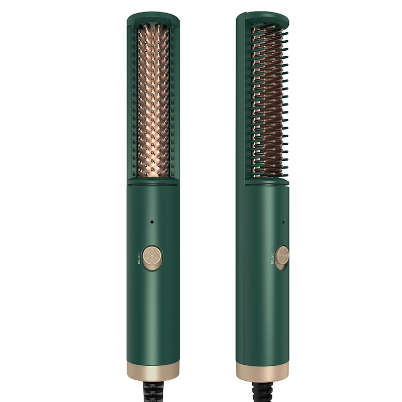 亞馬遜新品迷你直發(fā)梳 胡子梳多功能熱風(fēng)梳胡子造型梳電動(dòng)電熱梳