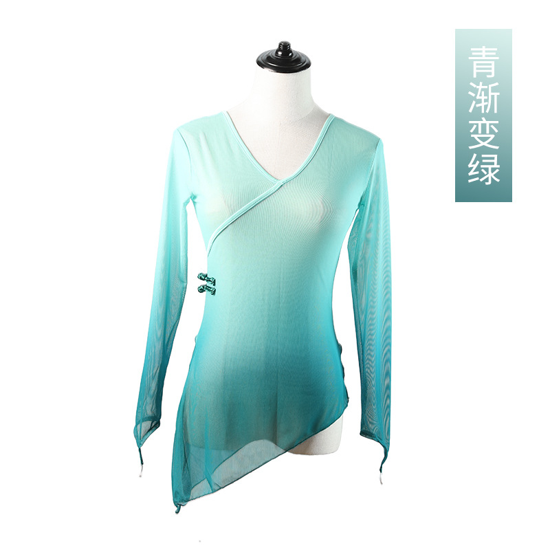 Chino clásico práctica ropa gasa Ropa Étnica danza cuerpo rima superior ballet danza maestra cuerpo Yoga malla verano