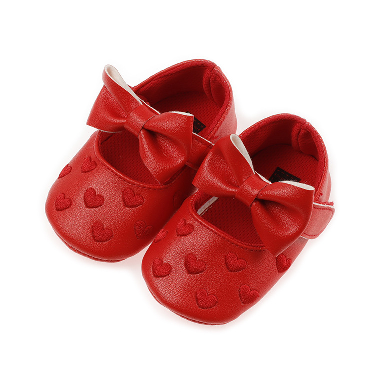 Bebé Niño Zapatos primavera y otoño 0-1 años de edad bordado en forma de corazón zapatos de bebé de fondo suave