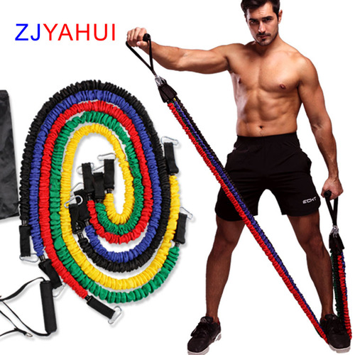 Set of 11 pieces elastic resistance bands for freestyle strength training, latex resistance bands set for muscle training, wholesale elastic bands