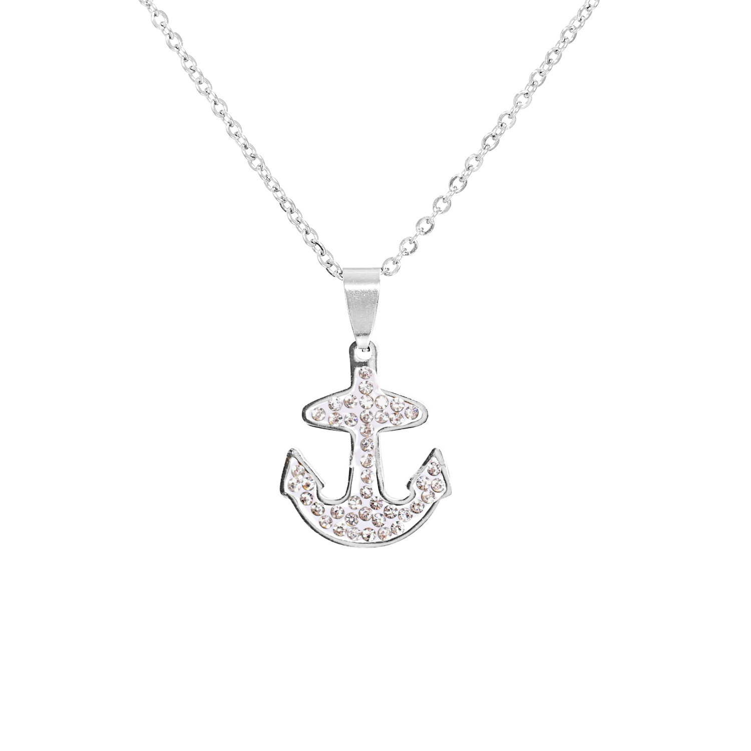 Fashion New Stainless Steel Anchor Pendant Necklace For Women display picture 9