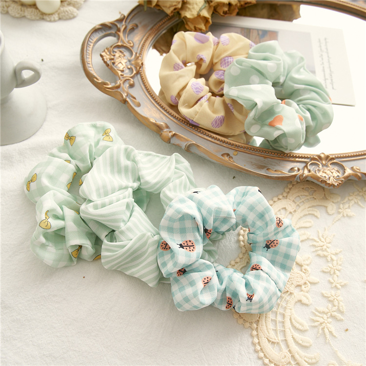 Korean New Bow Striped Dots Hair Scrunchies display picture 4