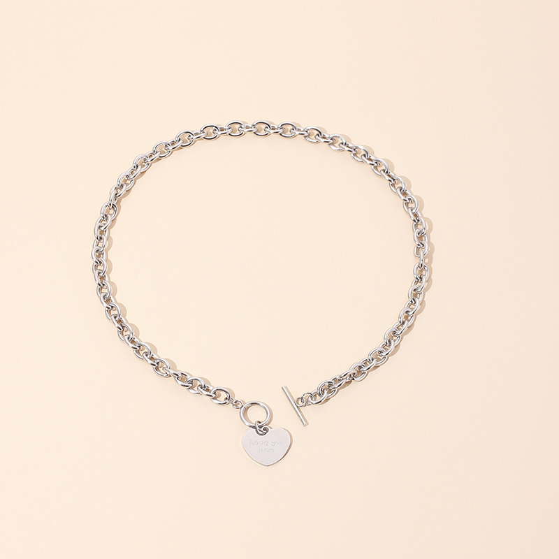 60g Weight Necklace Classification Wedding, Travel Occasion Titanium Steel Material Unisex Gender New Letter Army Brand Smiling Face Hip Hop Style Titanium Steel Necklace Accessories Jewelry 9