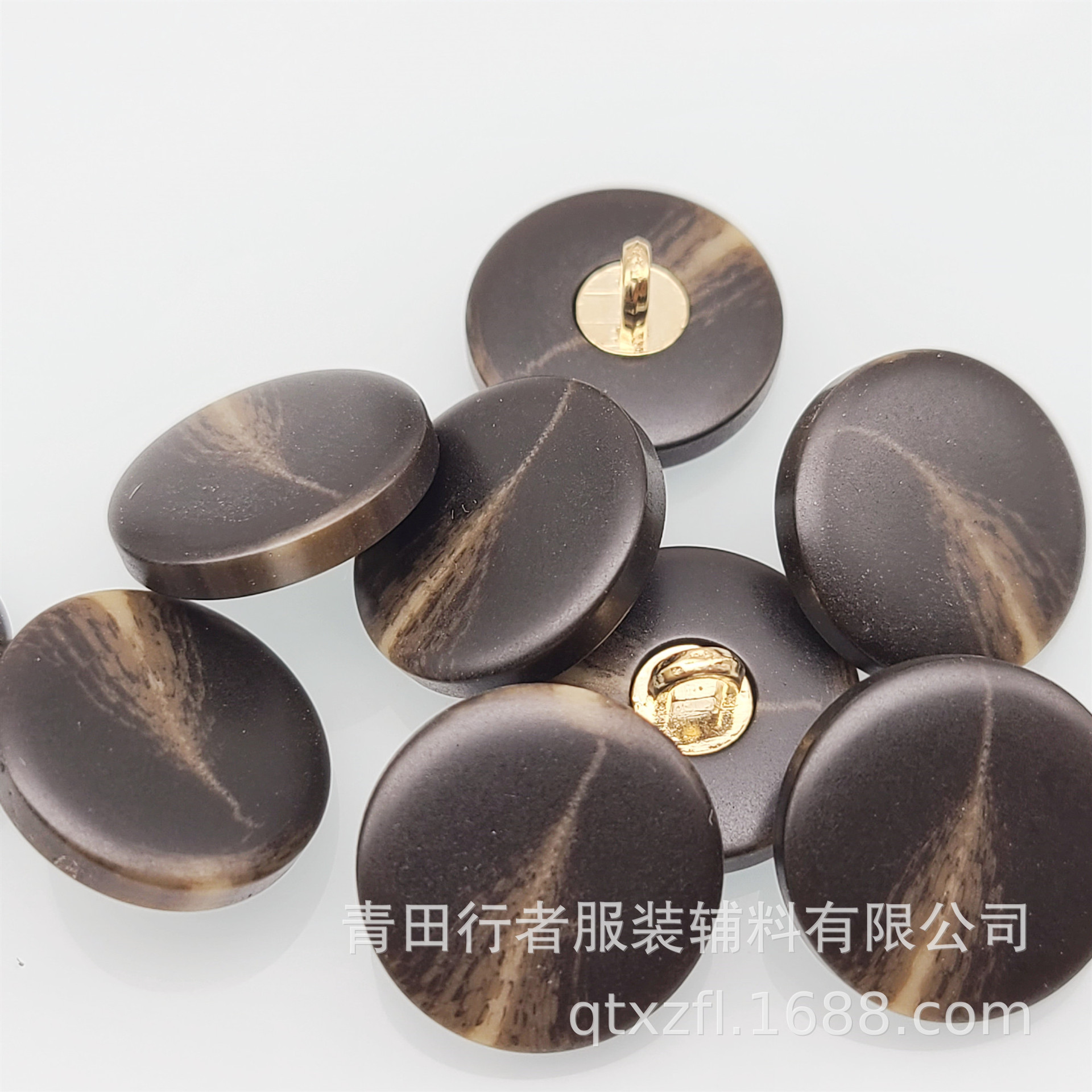 树脂纽扣金属脚黑色咖啡色棒花扣子大衣风衣西装裙子毛衣开衫钮扣