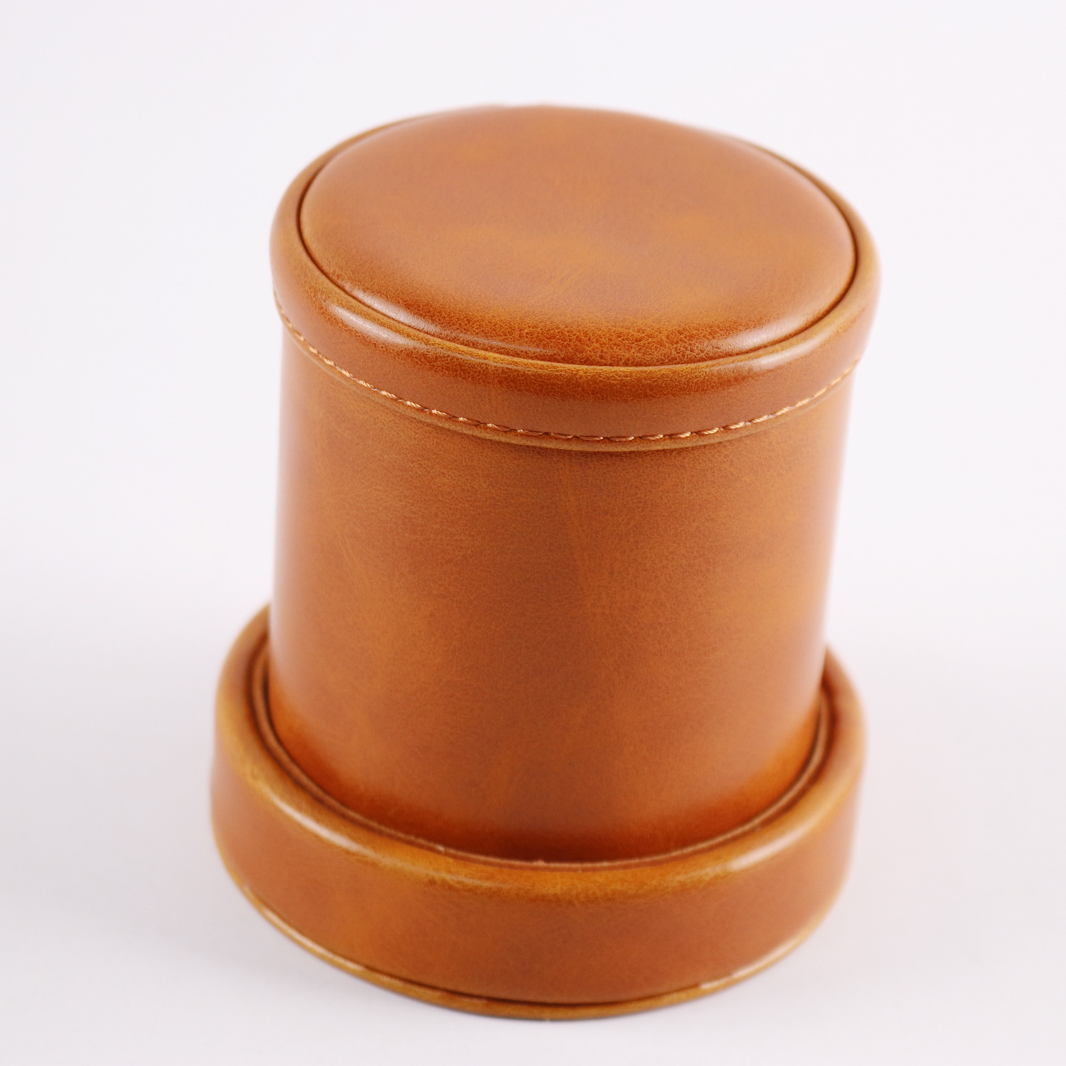 棕色疯马纹PU皮骰盅带盖套装配套骰子亚马逊热销