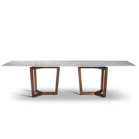 北欧长方形实木大理石桌面现代简约创意别墅样板房餐厅餐桌家具