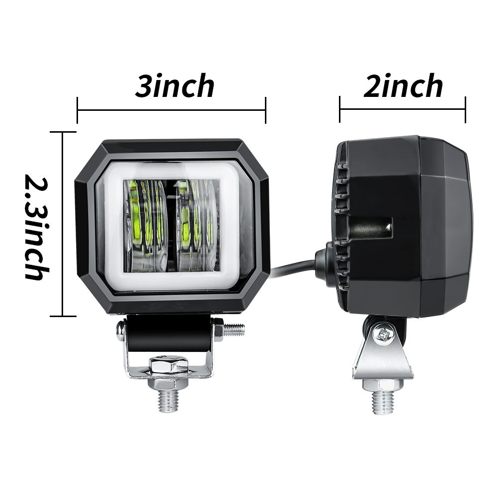 XMY 7D 20W square car LED motorcycle spotlight with aperture led inspection light work light