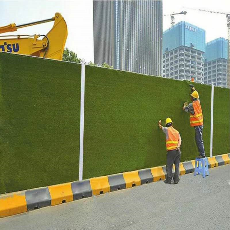 大量PVC锌钢围挡现货 彩钢夹心围挡新型小草围挡市政道路施工围挡