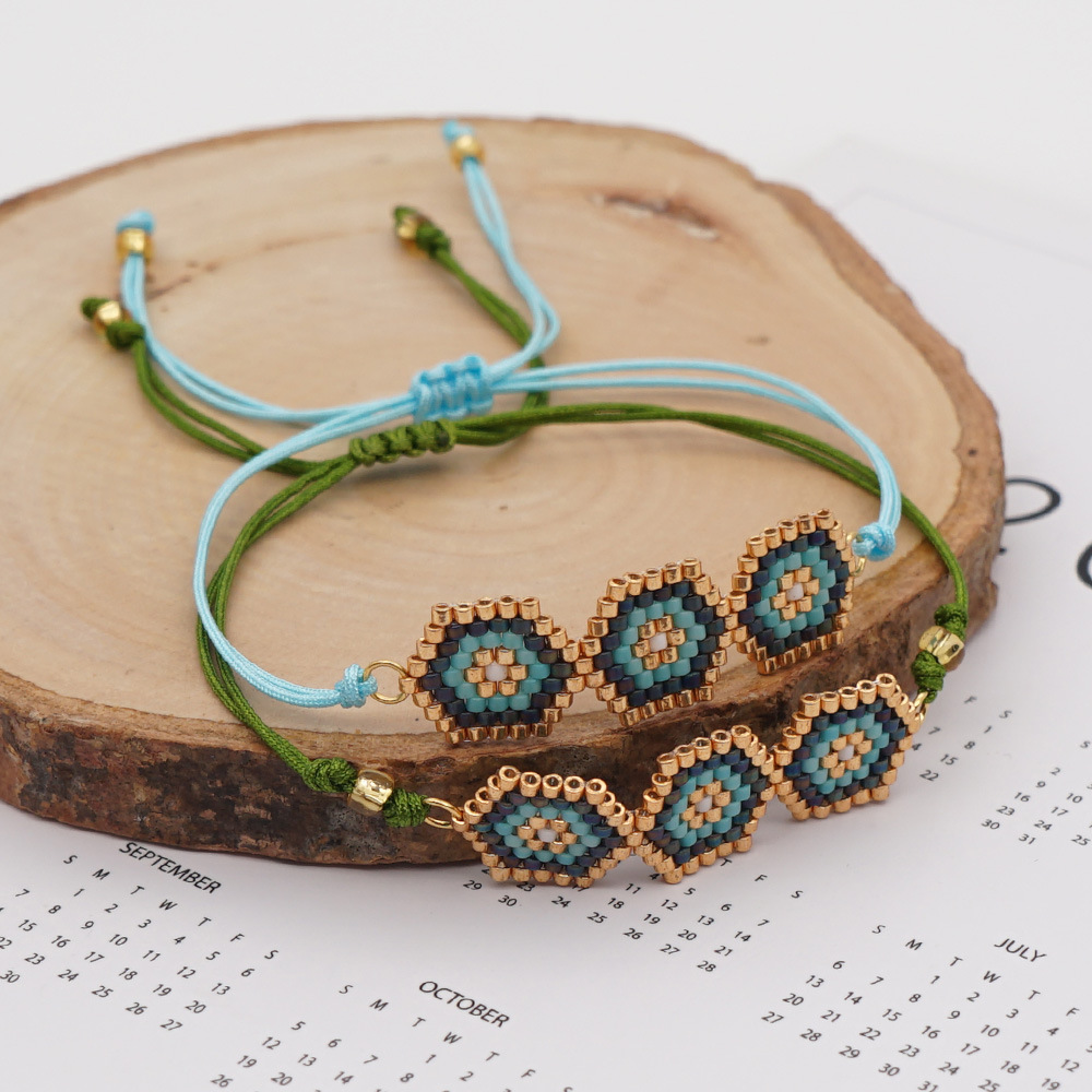 Hot Sale Fashion Simple Wild Geometric Ethnic Style Rice Bead Braided Bracelet display picture 1