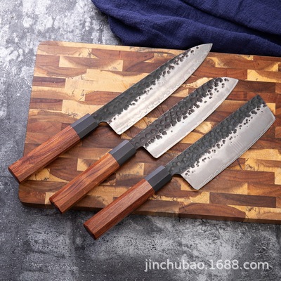 不鏽鋼中式家用不鏽鋼廚用刀酸枝木八角切肉日式刀複合 廚師刺身