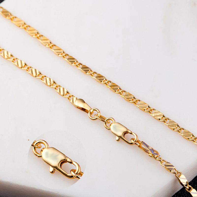 Grobteilige Halskette mit Halskette, einzelne Kette vergoldet 16-30 Zoll Schmuck_voghion.com