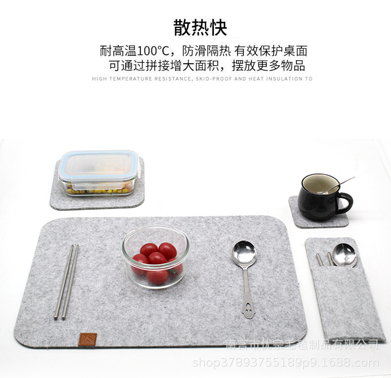 El Amazonas transfronterizo sentía el cuchillo de montaña del placemat occidental y el bolso de la bifurcación estera lavable del aislamiento de la tabla de comedor de 8 pedazos sentía el placemat