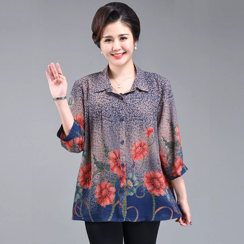 2020 Толстая мама Плюс Толстая футболка с коротким рукавом больших размеров 260 кг, Свободный кардиган, куртка для пожилых людей, Новинка