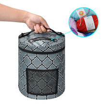 圓桶編織收納包鈎針毛線個性印花收納袋織毛衣針織毛線袋廠家生產