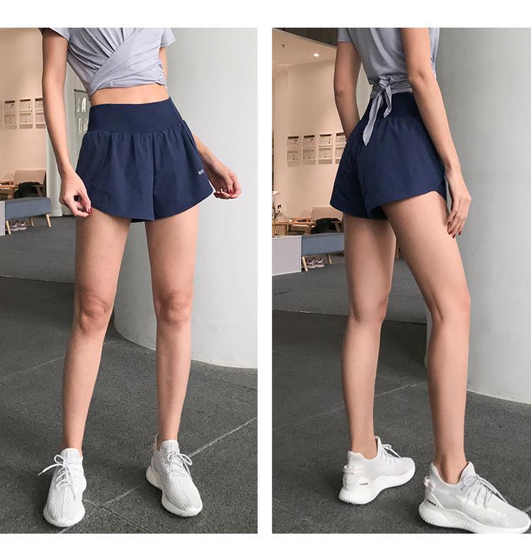 hip-lifting high-elastic loose Double layer high waist pocket yoga shorts NSYWH127912