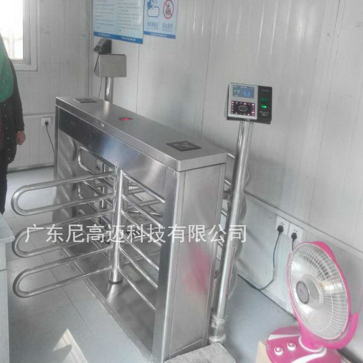 304不锈钢门禁半高十字转闸监狱工地小型旋转门电动立式三辊闸机