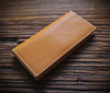 Men's retro long wallet with zipper, leather hand loop bag for leisure, genuine leather, cowhide