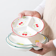 日式餐具家用分格盘创意陶瓷分隔盘家用分菜盘三格分餐盘早餐碟子