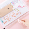 GZ Korean Creative A4pp zipper bag unicorn cute cartoon primary school students use transparent test papers to store the tala border bag