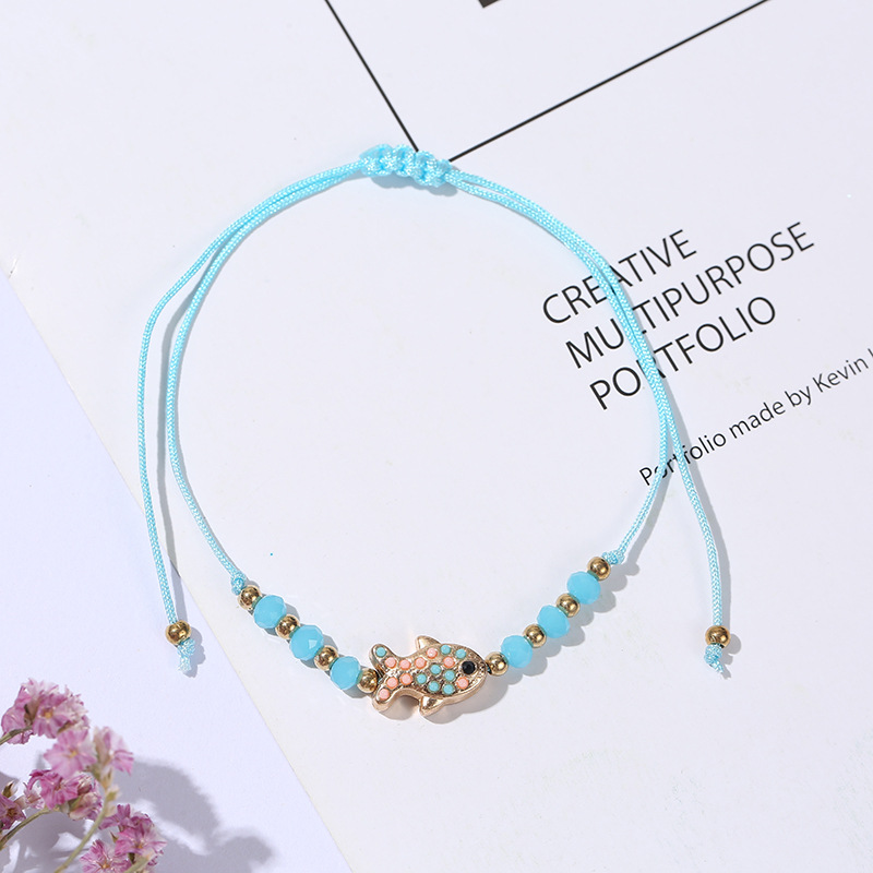 Women'S Gender Fashion Fish Artificial Crystal Alloy Rope Knitting Women's Bracelets
