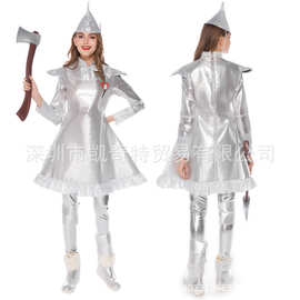 M-XL 万圣节服装cosplay成人女铁皮人舞台装绿野仙踪舞台派对服