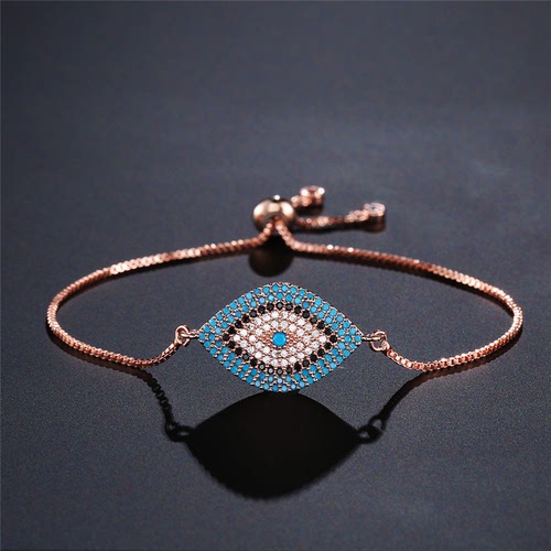  creative evil eye bracelet female copper micro set zircon bracelet with European and American character good luck adorn article