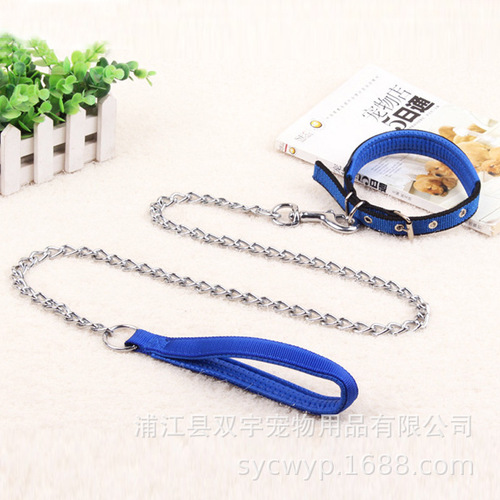 Pet leash metal dog chain dog leash large, medium and small dog leash collar pet supplies wholesale